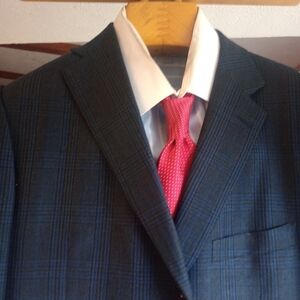 Ermenegildo Zegna Men's Navy 3Btn/2Vents Glenplaid Sport Jacket Size 46R (25)